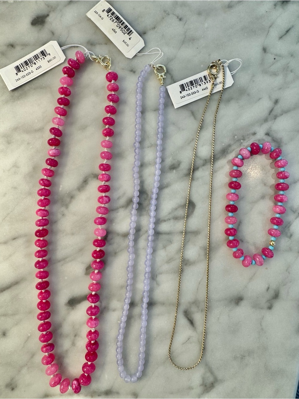 Gorjana Bundle of 3 layering necklaces and 1 matching bracelet new with tags